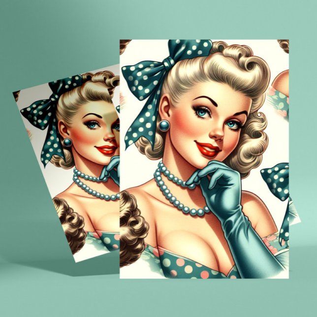 Retro Cute Classic Pinup Postcard (Creator Uploaded)