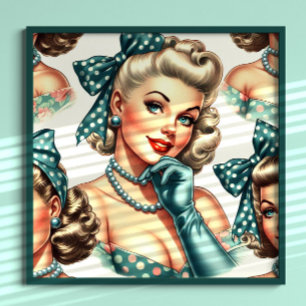 Retro Cute Classic Pinup Poster