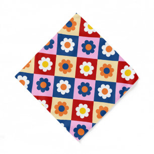Retro Cute colorful Flowers Pattern Bandana
