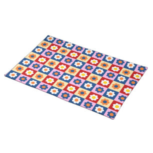 Retro Cute colorful Flowers Pattern Cloth Placemat