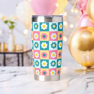 Retro Cute colorful Pastel Flowers Pattern  Insulated Tumbler