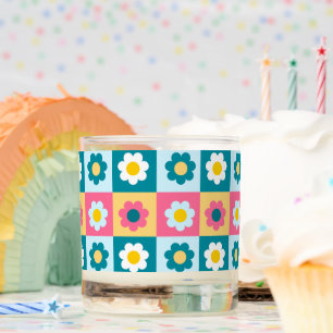 Retro Cute colorful Pastel Flowers Pattern  Scented Candle