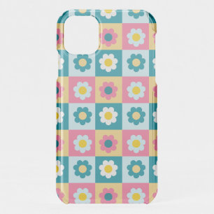 Retro Cute colorful Pastel Flowers Pattern iPhone 11 Case