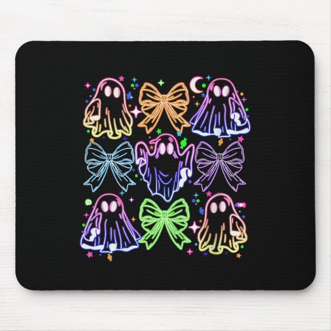 Retro Cute Coquette Halloween Ghost Spooky Clothin Mouse Pad (Front)