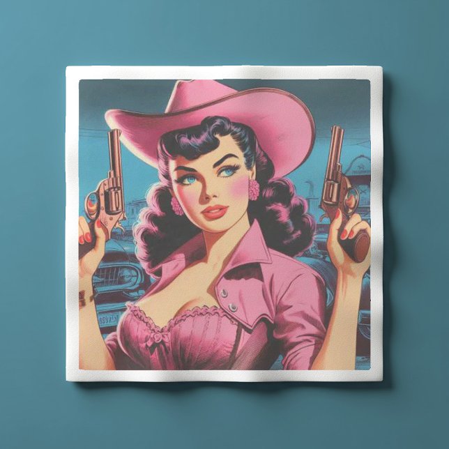 Retro Cute Cowgirl Napkins (Creator Uploaded)