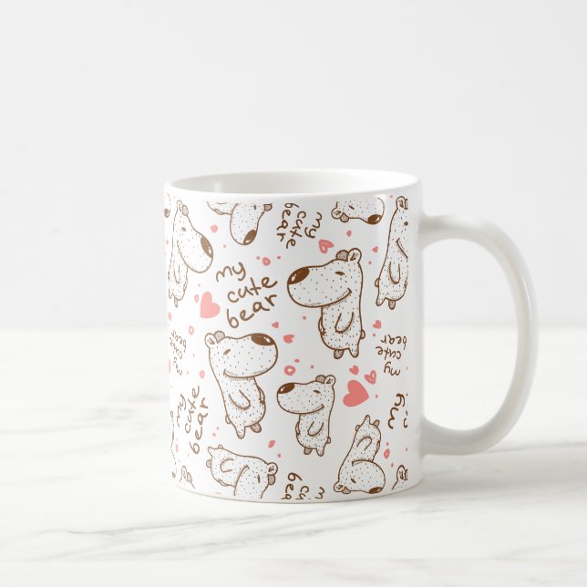 Retro Cute Dog Pattern Coffee Mug (Right)