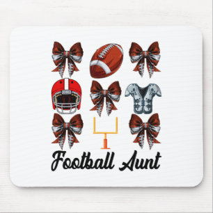 Retro Cute Footll Aunt Bow Footll Mom Mothers Day Mouse Pad