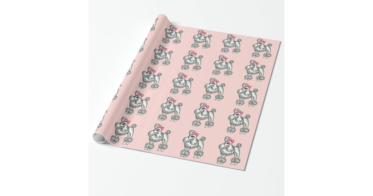 Retro Cute French Poodle Birthday Wrapping Paper Zazzle