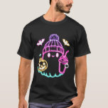 Retro Cute Ghost Coffee Drinking Spooky Halloween  T-Shirt<br><div class="desc">Retro Cute Ghost Coffee Drinking Spooky Halloween</div>