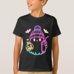 Retro Cute Ghost Coffee Drinking Spooky Halloween  T-Shirt<br><div class="desc">Retro Cute Ghost Coffee Drinking Spooky Halloween</div>