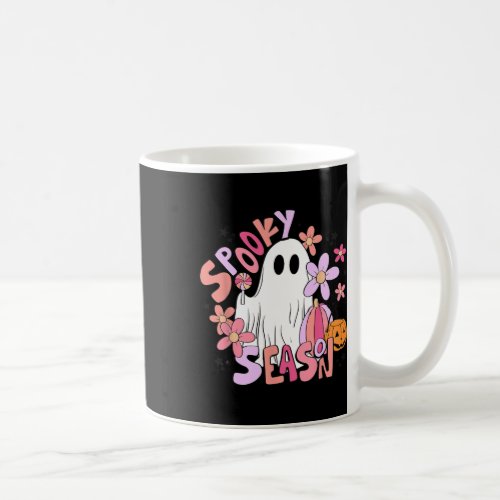 Retro Cute Ghost Spooky Season Funny Halloween  Coffee Mug