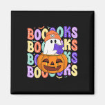 Retro Cute Ghost Teacher Halloween Librarian Read  Magnet
