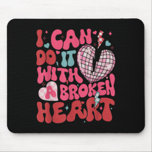 Retro Cute Groovy I Can Do It Quote Disco Heart -  Mouse Pad