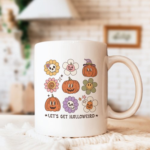 Retro Cute Halloween Flowers Coffee Mug