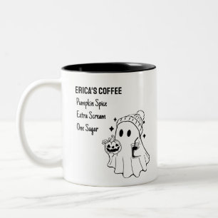 Retro Cute Halloween Ghost Customizable Coffee Mug