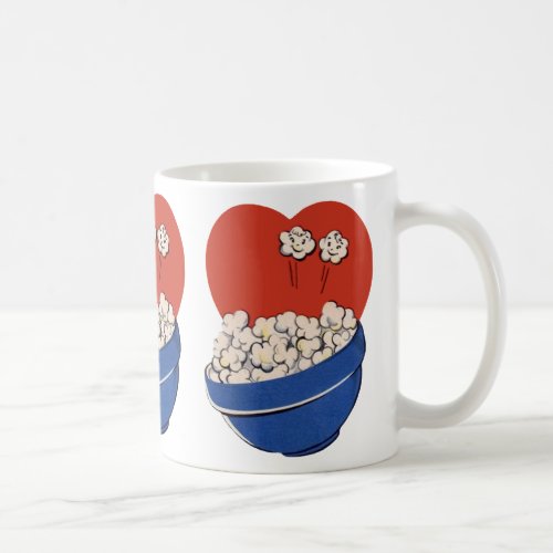 Retro Cute Humor Bowl of Popcorn for the Movies Coffee Mug