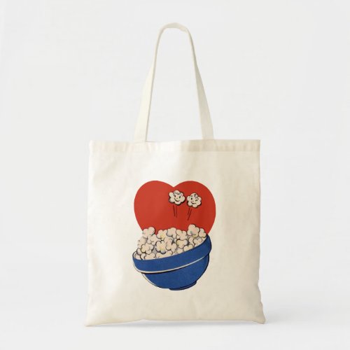 Retro Cute Humor Bowl of Popcorn for the Movies Tote Bag
