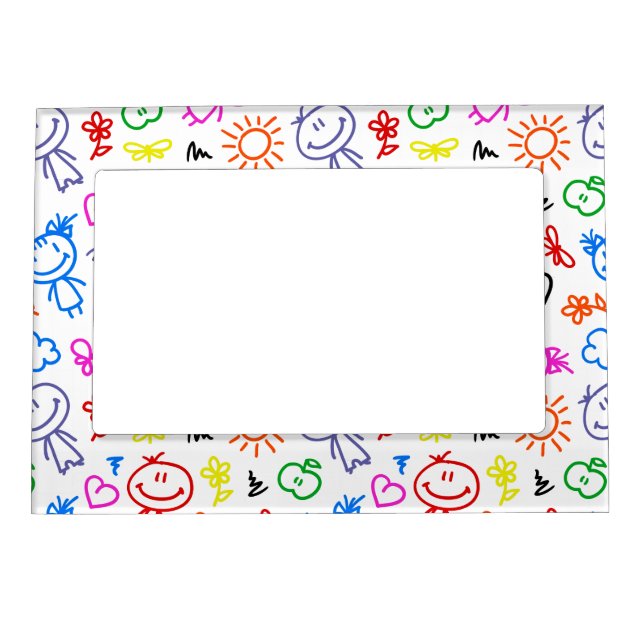 Retro Cute Kids Children Pattern Magnetic Picture Frame (Front)