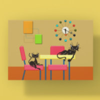 Retro Cute Kitties Mid Century Cat Kitchen