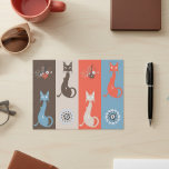 Retro Cute Kitties Mid Century Cat Orange Brown Postcard<br><div class="desc">This design may be personalized by choosing the customize further option to add text. Contact me at colorflowcreations@gmail.com if you with to have this design on another product. Purchase my original abstract acrylic painting for sale at www.etsy.com/shop/colorflowart. See more of my creations or follow me at www.facebook.com/colorflowcreations, www.instagram.com/colorflowcreations, www.twitter.com/colorflowart, and...</div>