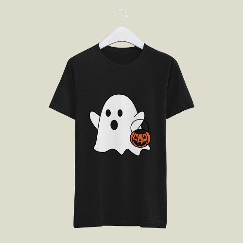 Retro Cute Little Ghost Boo Halloween Costume  T_Shirt