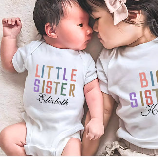 Retro Cute Matching little sis Baby Bodysuit