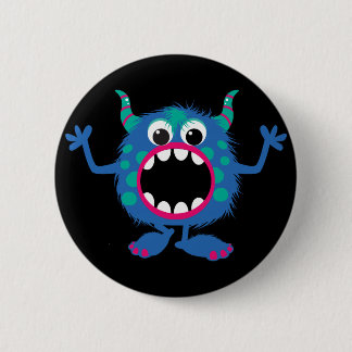 Retro Cute Monster Pinback Button