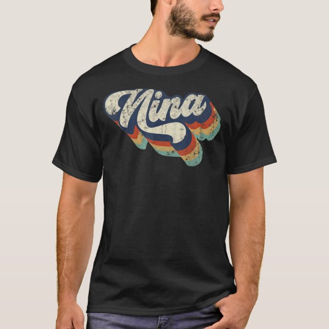 Retro Cute Nina for Grandma Best Nina Ever Mother' T-Shirt (Front)