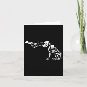 Retro Cute Skeleton Hand Boop Dog Funny Halloween Card
