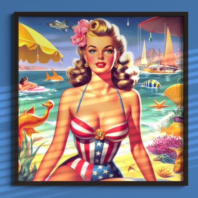 Retro Cute Summer Pin-up Poster (Creator Uploaded)