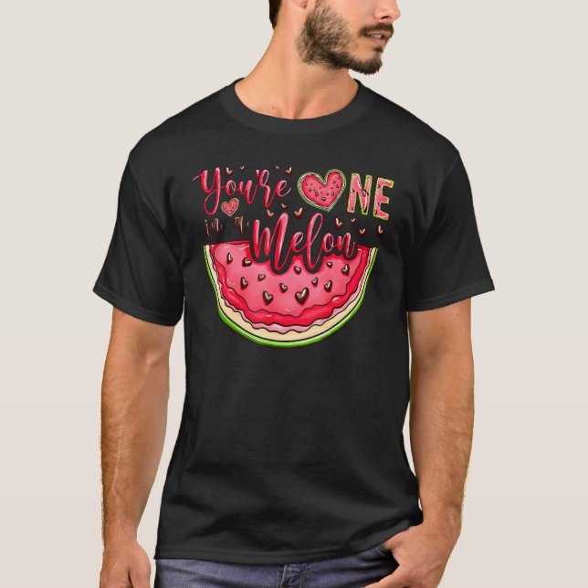 Retro Cute You Are One Melon Valentine's Day Cute T-Shirt (Front)