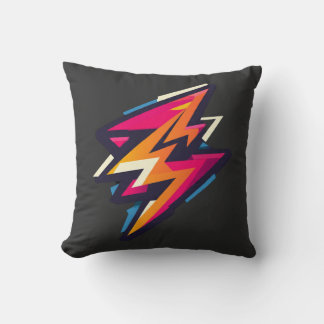 Retro Cyberbolt Graphic T-Shirt Throw Pillow