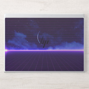 Retro Cyberpunk Background HP Laptop Skin