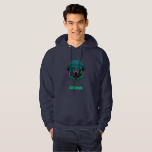 Retro Cyberpunk Geometric Animal Neon Art Graphic Hoodie