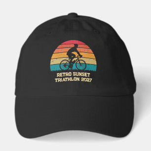 Retro Cycling Sunset Custom Triathlon Hat