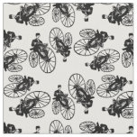 Retro Cyclist Antique Bicycle Pattern Vintage Bike Fabric