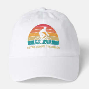 Retro Cyclist Sunset Custom Cycling Ride Hat