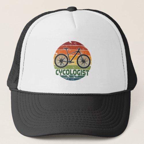 Retro Cycologist Funny Cyclist Mountain Bike Rider Trucker Hat
