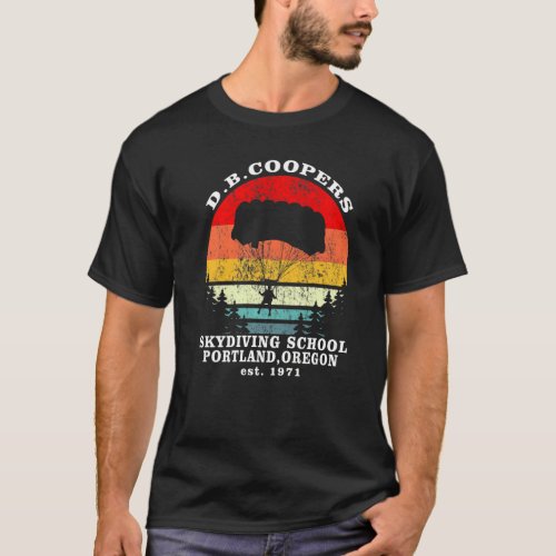 Retro D B Cooper Skydiving School Cryptid Urban Le T_Shirt