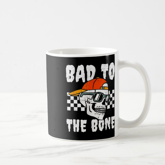 Retro D To The Bone Funny Skull Halloween Costume  Coffee Mug (Right)