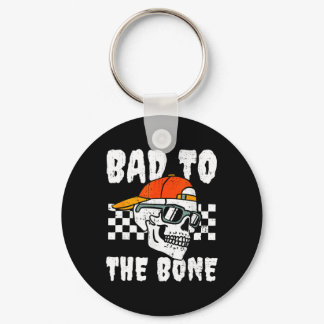 Retro D To The Bone Funny Skull Halloween Costume  Keychain