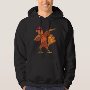 Retro Dabbing Turkey Family Matching Thanksgiving Hoodie
