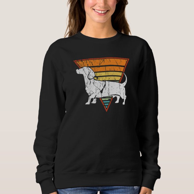 Retro Dachshund Dog Sweatshirt (Front)