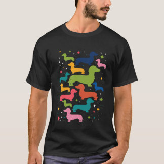 Retro Dachshund Mid Century Modern Dog 60s 70s Sty T-Shirt