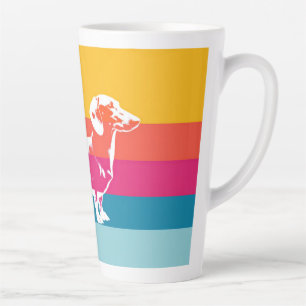 Retro Dachshund Silhouette – Colorful Pop Dog Art Latte Mug