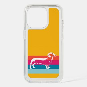Retro Dachshund Silhouette – Colorful Pop Dog Art iPhone 15 Pro Case
