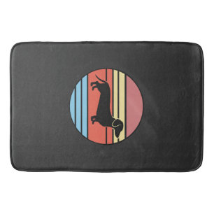 Retro Dachshund Sunset Vector Bath Mat
