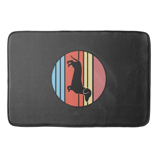 Retro Dachshund Sunset Vector Bath Mat (Front)