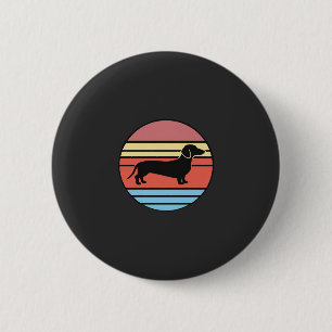 Retro Dachshund Sunset Vector Button