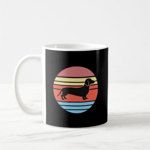 Retro Dachshund Sunset Vector Coffee Mug